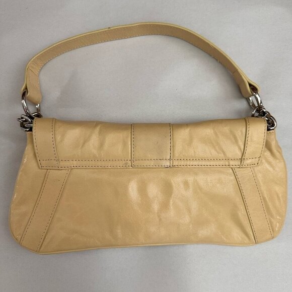 Hobo International Leather Baguette HandBag Purse 11.5x6 Light Yellow Y2K - Picture 2 of 10